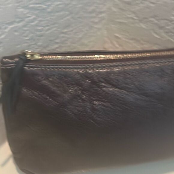 Roberto Cavalli Zip Top Pouch Bag Brown Leather Small Minimalist - Picture 12 of 14